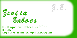 zsofia babocs business card